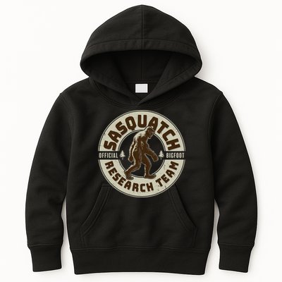 Funny Vintage Sasquatch Research Team Emblem Kids Hoodie