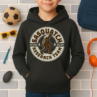 Funny Vintage Sasquatch Research Team Emblem Kids Hoodie