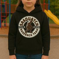 Funny Vintage Sasquatch Research Team Emblem Kids Hoodie