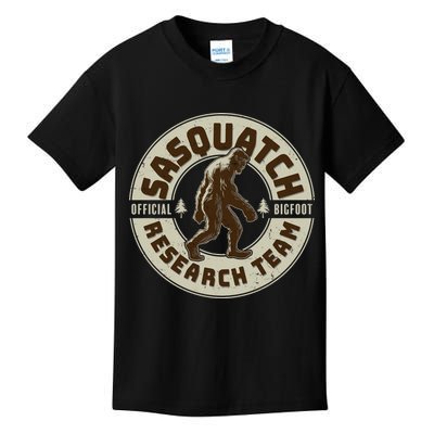 Funny Vintage Sasquatch Research Team Emblem Kids T-Shirt