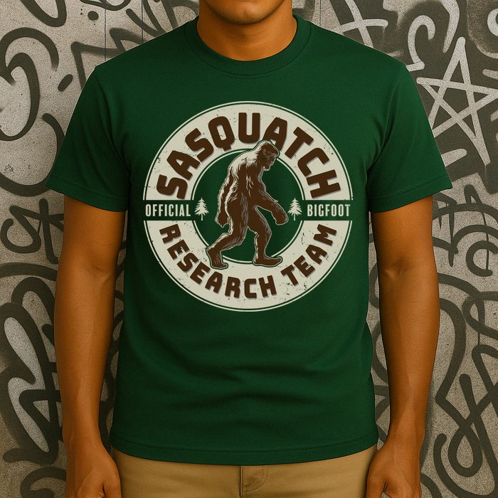 Funny Vintage Sasquatch Research Team Emblem T-Shirt