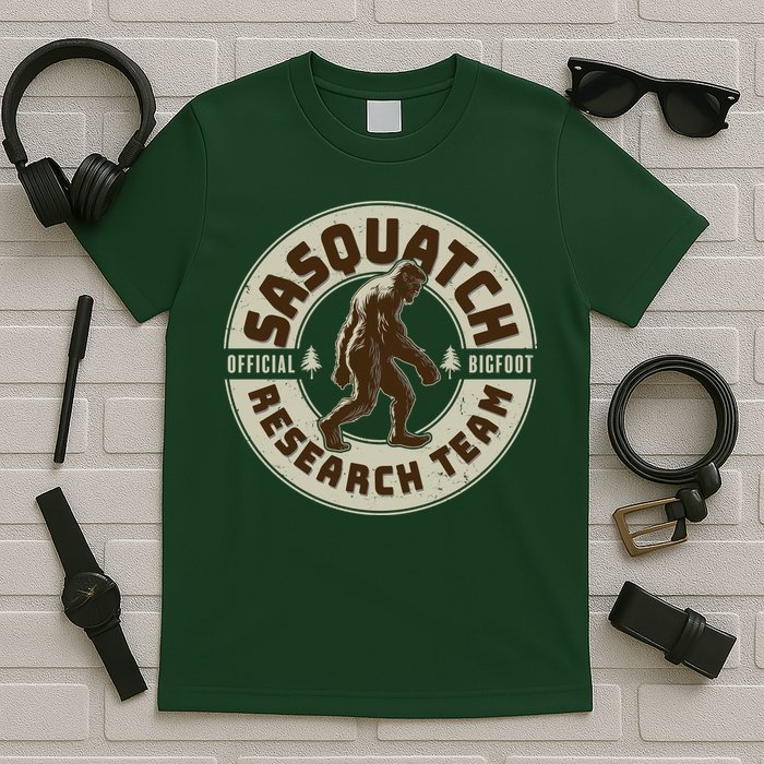 Funny Vintage Sasquatch Research Team Emblem T-Shirt