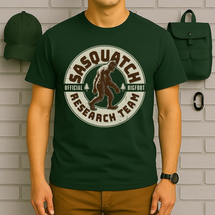 Funny Vintage Sasquatch Research Team Emblem T-Shirt