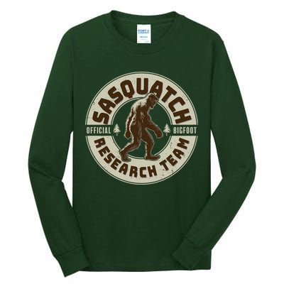 Funny Vintage Sasquatch Research Team Emblem Tall Long Sleeve T-Shirt