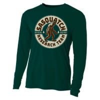 Funny Vintage Sasquatch Research Team Emblem Cooling Performance Long Sleeve Crew