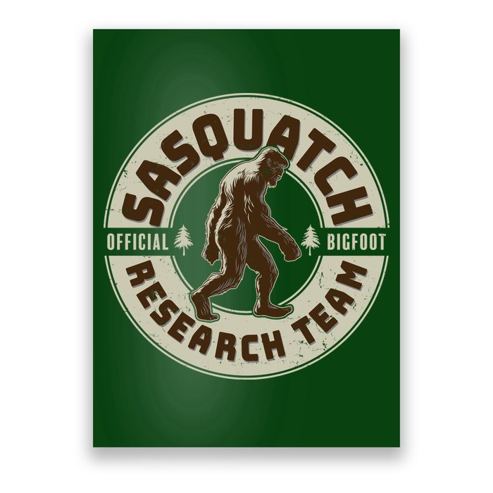 Funny Vintage Sasquatch Research Team Emblem Poster