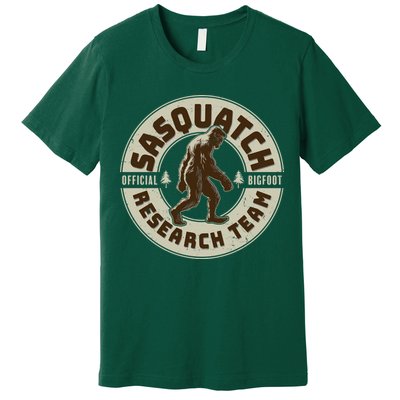 Funny Vintage Sasquatch Research Team Emblem Premium T-Shirt