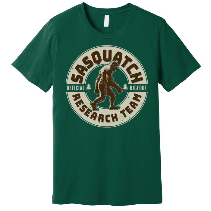 Funny Vintage Sasquatch Research Team Emblem Premium T-Shirt