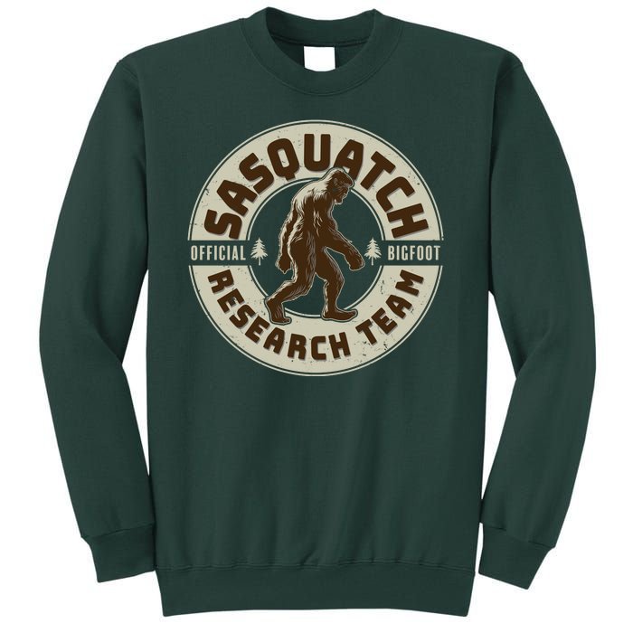 Funny Vintage Sasquatch Research Team Emblem Tall Sweatshirt