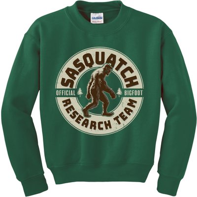 Funny Vintage Sasquatch Research Team Emblem Kids Sweatshirt