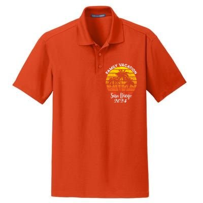 Family Vacation San Diego 2024 Matching Family Beach Dry Zone Grid Polo