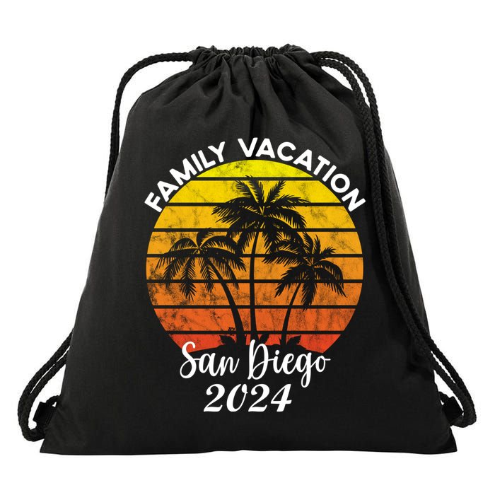 Family Vacation San Diego 2024 Matching Family Beach Drawstring Bag