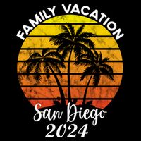Family Vacation San Diego 2024 Matching Family Beach Drawstring Bag