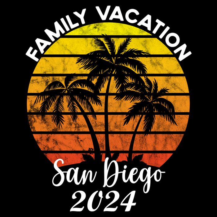 Family Vacation San Diego 2024 Matching Family Beach Drawstring Bag