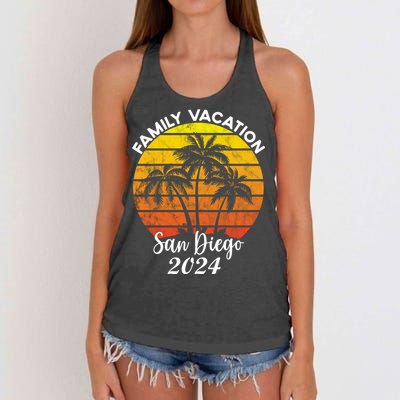 Family Vacation San Diego 2024 Matching Family Beach Women's Knotted Racerback Tank