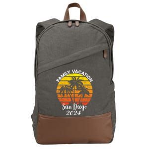 Family Vacation San Diego 2024 Matching Family Beach Cotton Canvas Backpack