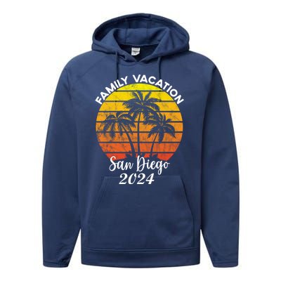 Family Vacation San Diego 2024 Matching Family Beach Performance Fleece Hoodie