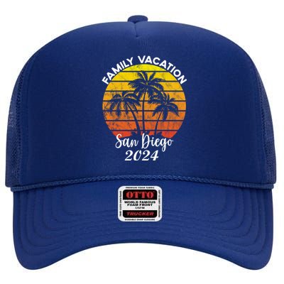 Family Vacation San Diego 2024 Matching Family Beach High Crown Mesh Back Trucker Hat