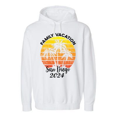 Family Vacation San Diego 2024 Matching Family Beach Garment-Dyed Fleece Hoodie