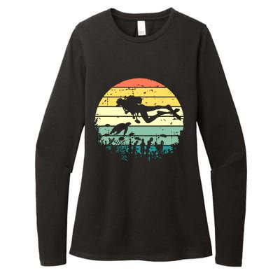 Funny Vintage Scuba Diving Dive Diver Womens CVC Long Sleeve Shirt