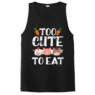 Funny Vegan Too Cute To Eat Vegetarian Save Animals Gift PosiCharge Competitor Tank