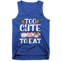 Funny Vegan Too Cute To Eat Vegetarian Save Animals Gift Tank Top