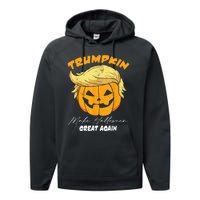 Funny Vintage Trumpkin Make Halloween Great Again Performance Fleece Hoodie