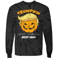 Funny Vintage Trumpkin Make Halloween Great Again Tie-Dye Long Sleeve Shirt