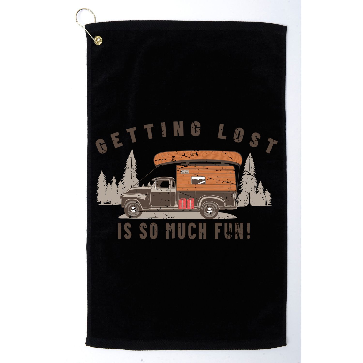 Fun Vintage Truck Camper Canoe Outdoor Nature Camp Lover Gift Golf Towel