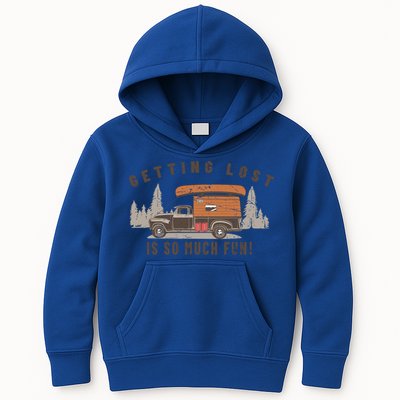 Fun Vintage Truck Camper Canoe Outdoor Nature Camp Lover Gift Kids Hoodie