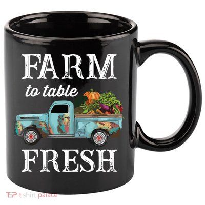 Farm Vegetables Truck Farm To Table Fresh 11oz C Handle Ceramic Mug