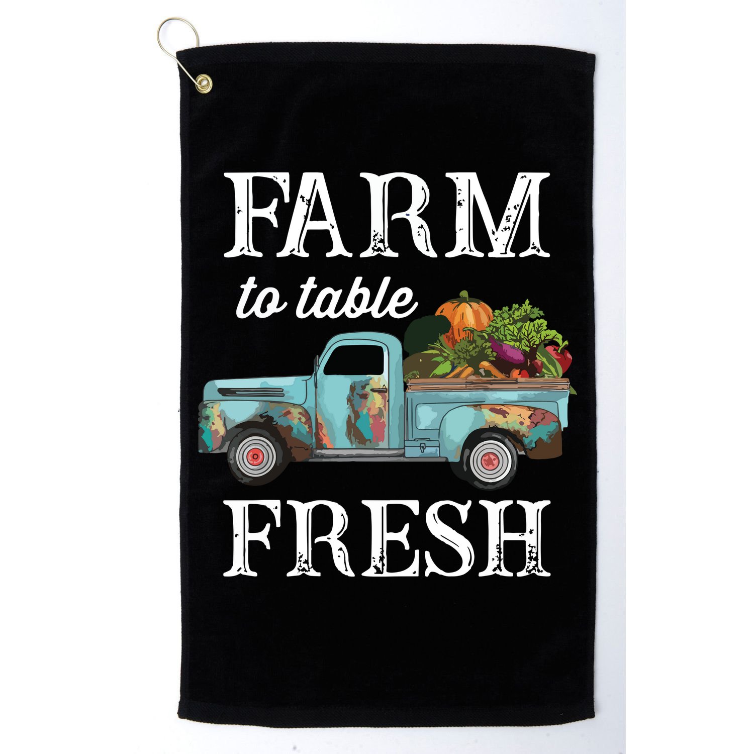 Farm Vegetables Truck Farm To Table Fresh Golf Towel