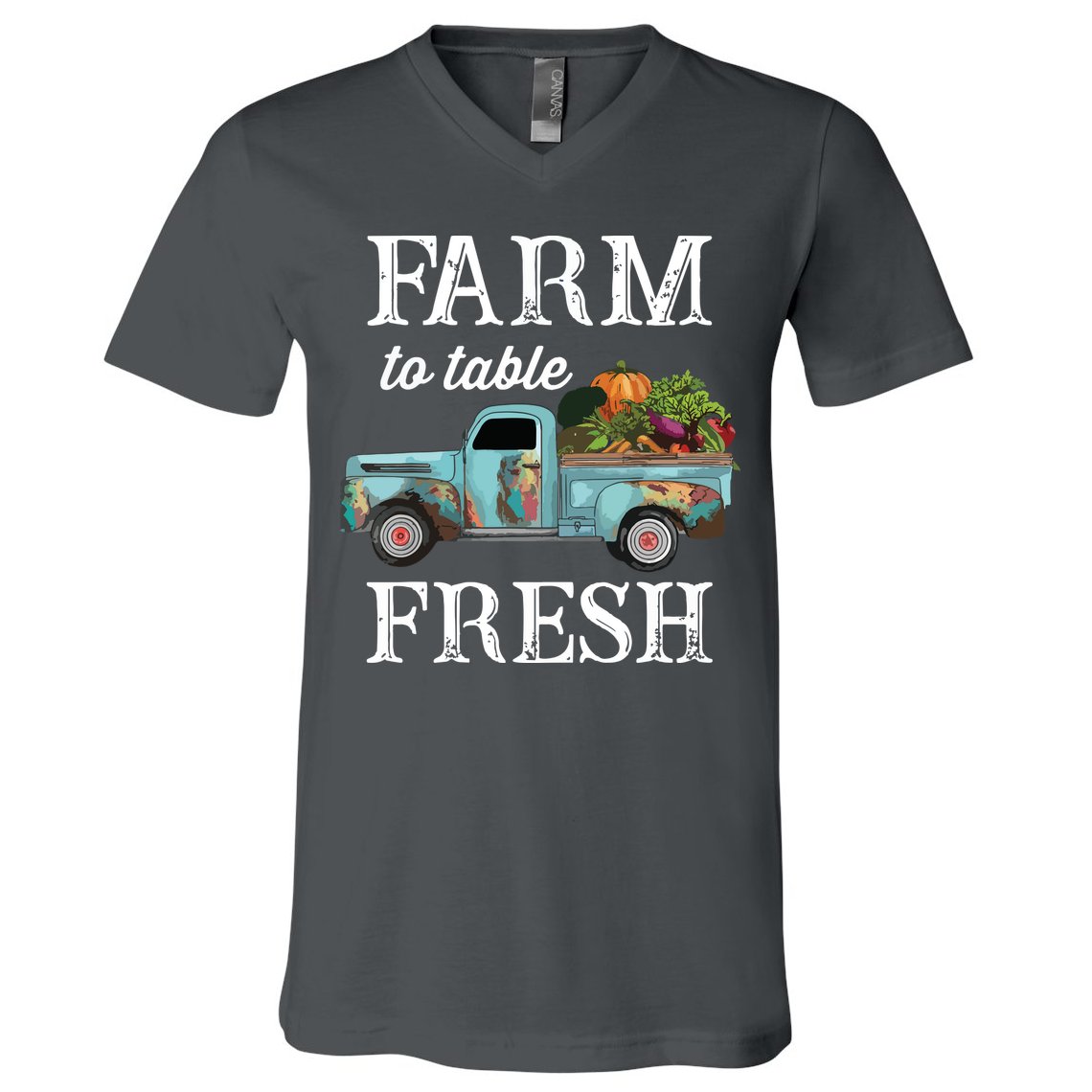 Farm Vegetables Truck Farm To Table Fresh V-Neck T-Shirt