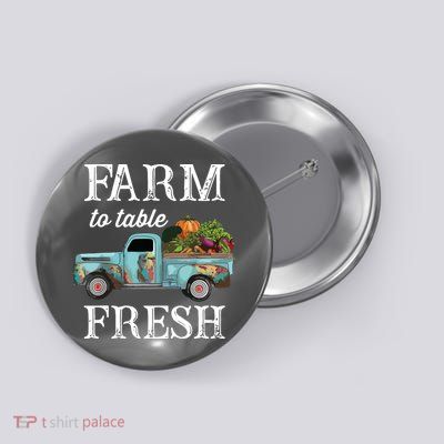 Farm Vegetables Truck Farm To Table Fresh Button