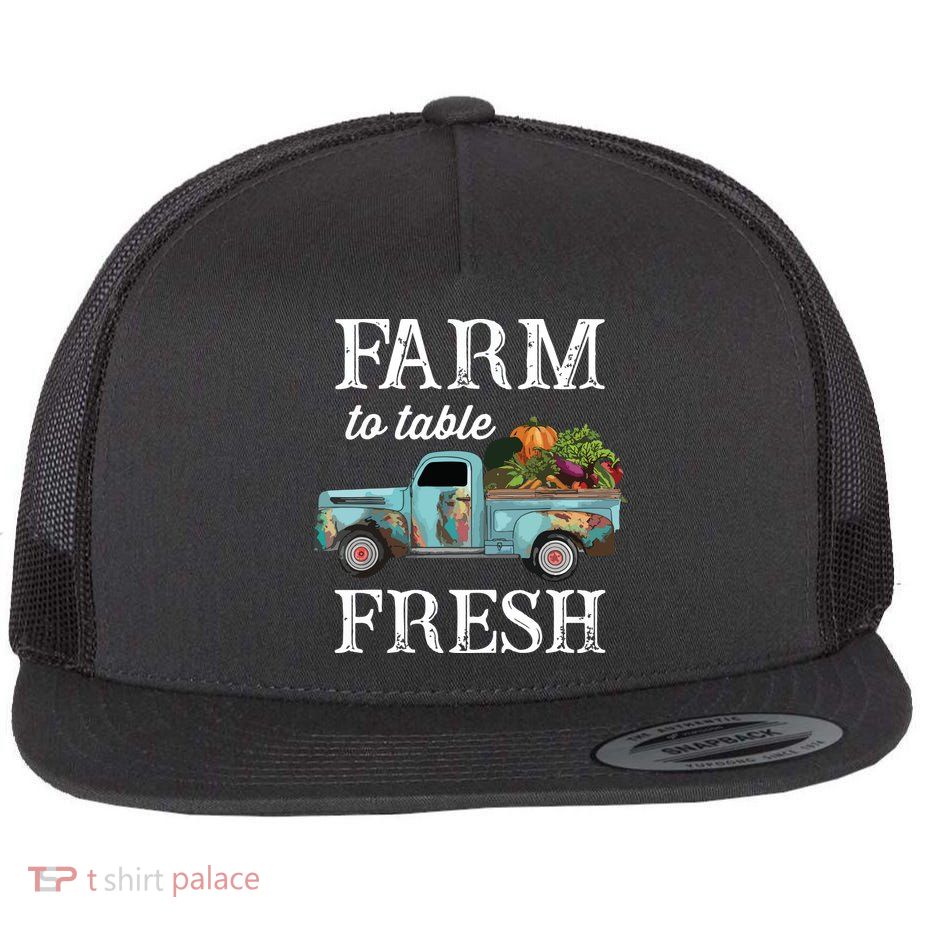 Farm Vegetables Truck Farm To Table Fresh Flatbill Hat