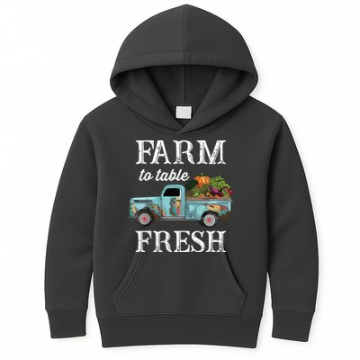 Farm Vegetables Truck Farm To Table Fresh Kids Hoodie