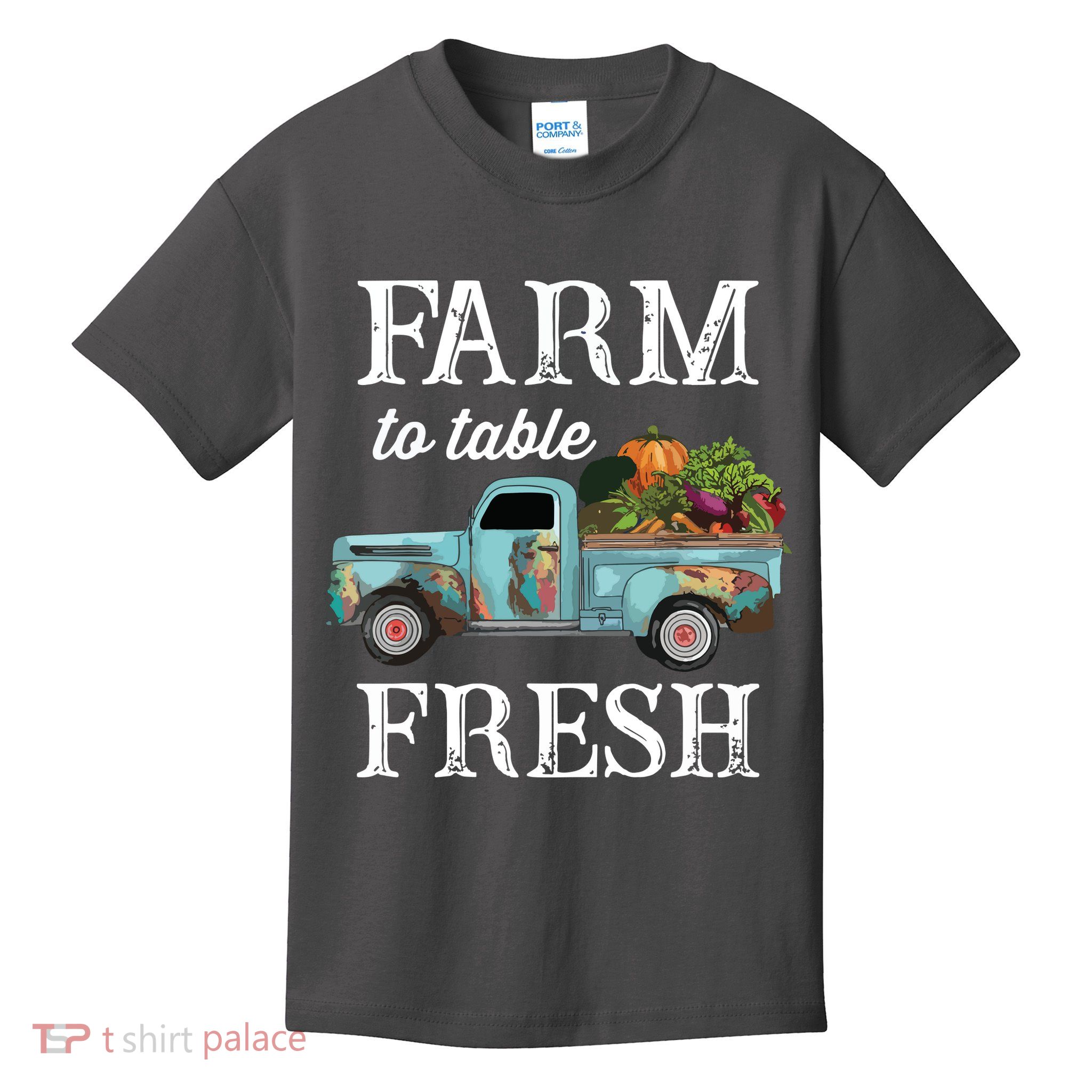 Farm Vegetables Truck Farm To Table Fresh Kids T-Shirt