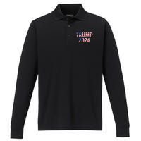 Funny Vintage Trump 2024 Election Gift Wo Performance Long Sleeve Polo