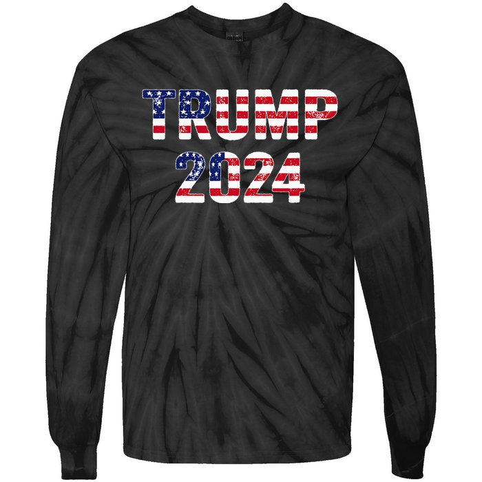 Funny Vintage Trump 2024 Election Gift Wo Tie-Dye Long Sleeve Shirt