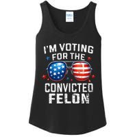 Funny Voting Trump 2024 IM Voting For The Convicted Felon Ladies Essential Tank