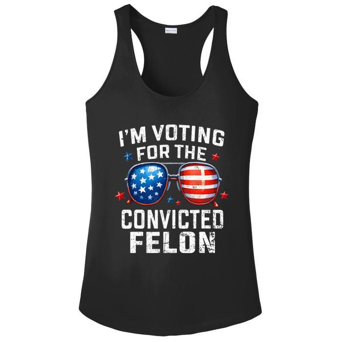 Funny Voting Trump 2024 IM Voting For The Convicted Felon Ladies PosiCharge Competitor Racerback Tank