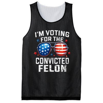 Funny Voting Trump 2024 IM Voting For The Convicted Felon Mesh Reversible Basketball Jersey Tank