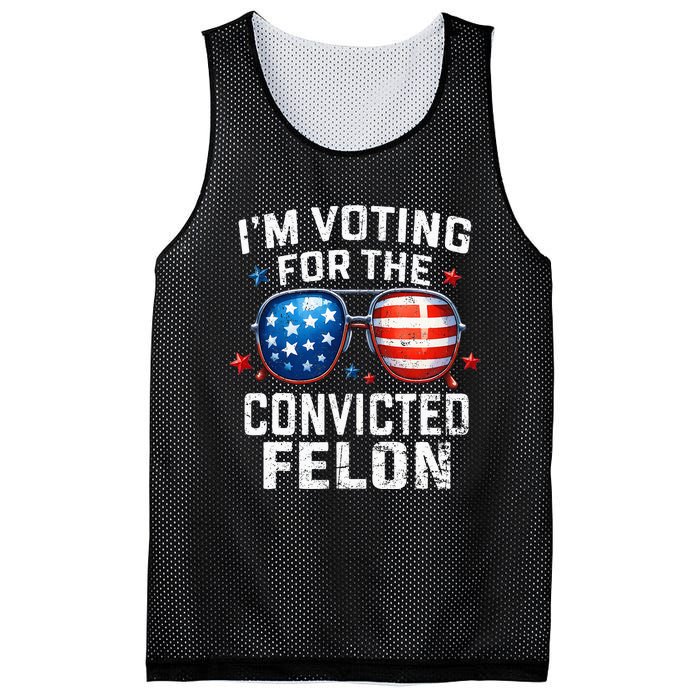 Funny Voting Trump 2024 IM Voting For The Convicted Felon Mesh Reversible Basketball Jersey Tank