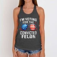 Funny Voting Trump 2024 IM Voting For The Convicted Felon Women's Knotted Racerback Tank