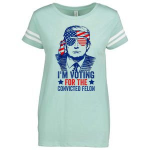 Funny Voting Trump 2024 IM Voting For The Convicted Felon Enza Ladies Jersey Football T-Shirt