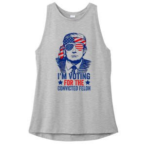 Funny Voting Trump 2024 IM Voting For The Convicted Felon Ladies PosiCharge Tri-Blend Wicking Tank