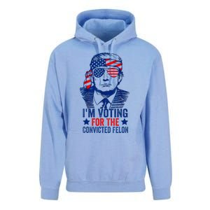 Funny Voting Trump 2024 IM Voting For The Convicted Felon Unisex Surf Hoodie