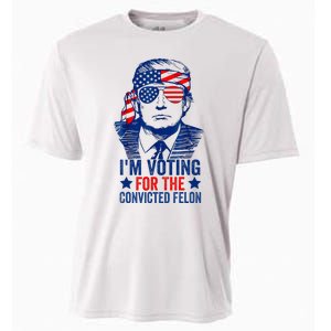 Funny Voting Trump 2024 IM Voting For The Convicted Felon Cooling Performance Crew T-Shirt