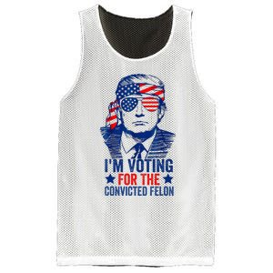 Funny Voting Trump 2024 IM Voting For The Convicted Felon Mesh Reversible Basketball Jersey Tank