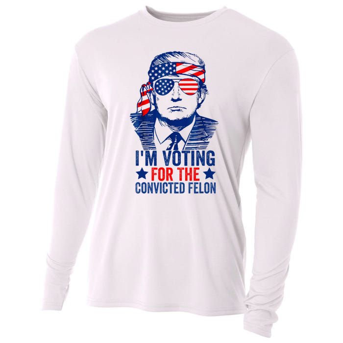 Funny Voting Trump 2024 IM Voting For The Convicted Felon Cooling Performance Long Sleeve Crew